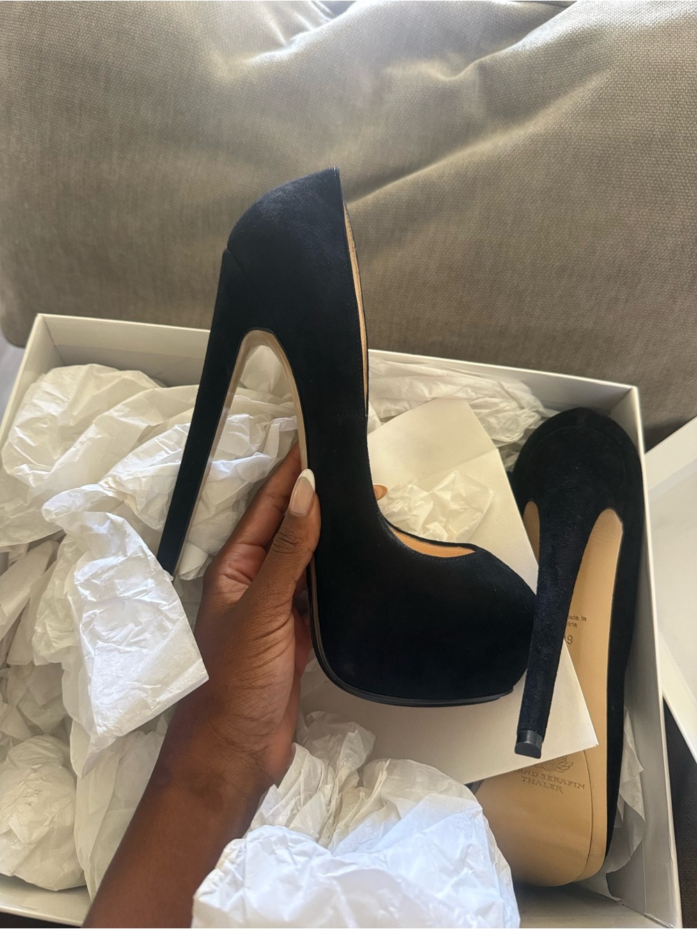 Black Suede Platform Stiletto Pumps - Bernd Serafin Thaler